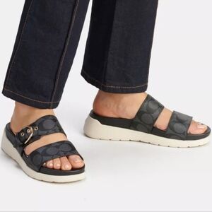 Coach Gwen Signature Sandal Black Size 7 NIB